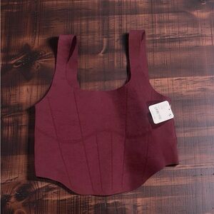 FP Movement by Free People Wine Sculpted Crop Tank